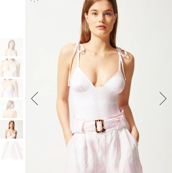 New Solid & Striped The Olympia Ballet Barbie Pink Tie Dye Swimsuit NWT Medium - Picture 3 of 16